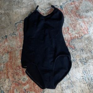 black pinch leotard